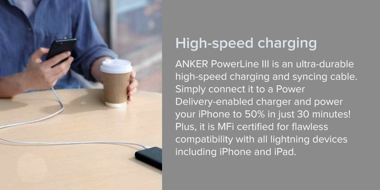 Anker PowerLine III USB-C to Lightning 6ft 